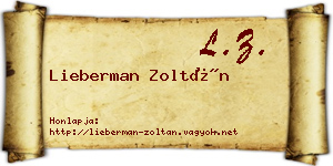Lieberman Zoltán névjegykártya